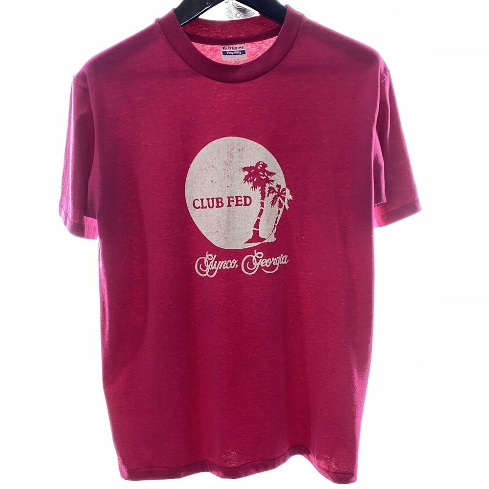 Club Fed Glynco Georgia L Pink T-shirt Vintage USA Made Prison